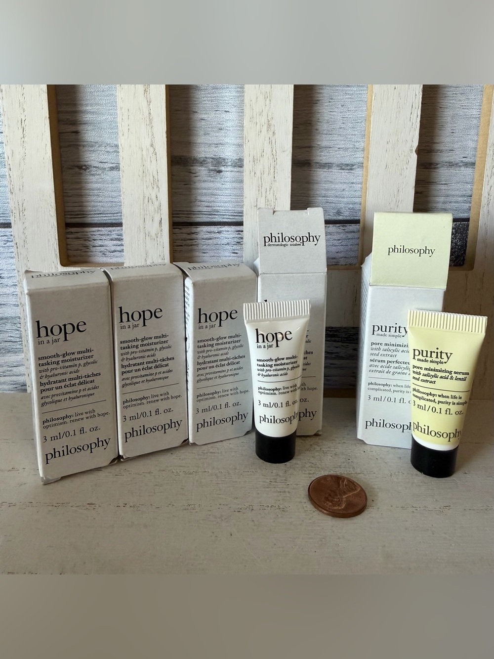 X5 Philosophy HOPE in a Jar Water Cream Hyaluronic Glow Moisturizer 7ml + PURITY